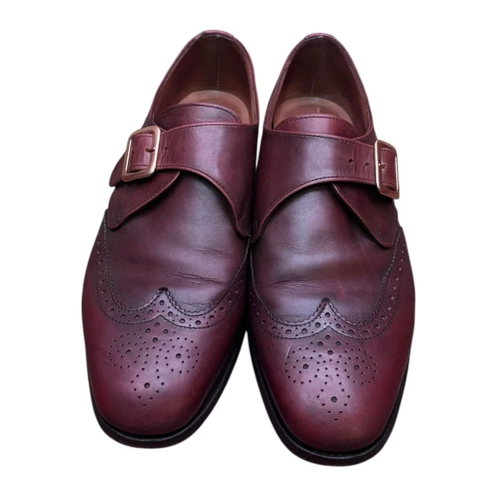 E.T. Wright Mens Brown‎ Buckle Dress Shoes 9D Masters Collection England  8122T